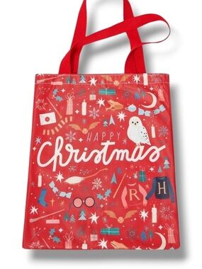 Harry Potter Wizarding World Happy Christmas Red Tote Bag NWOT